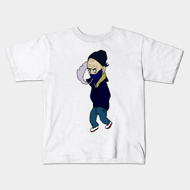 Smoking Dude Kids T-Shirt by kirsai89